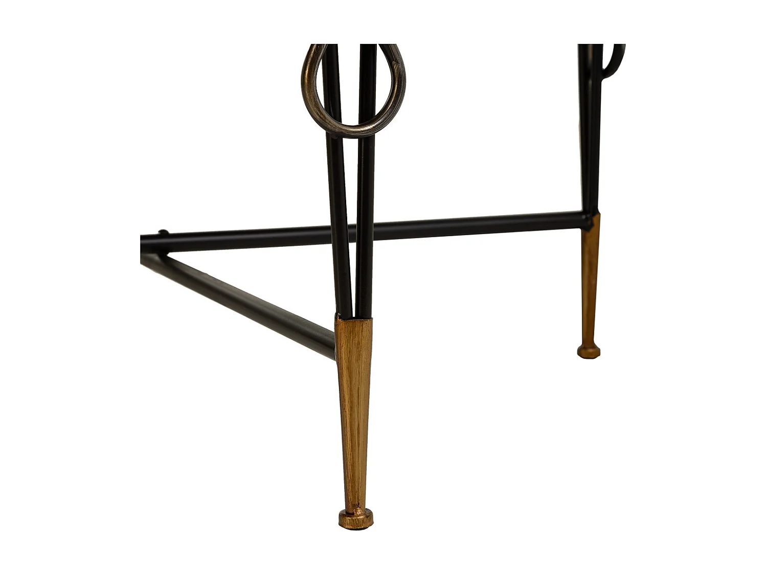 Mesa de centro madeira preta e metal 78x78x53h cm