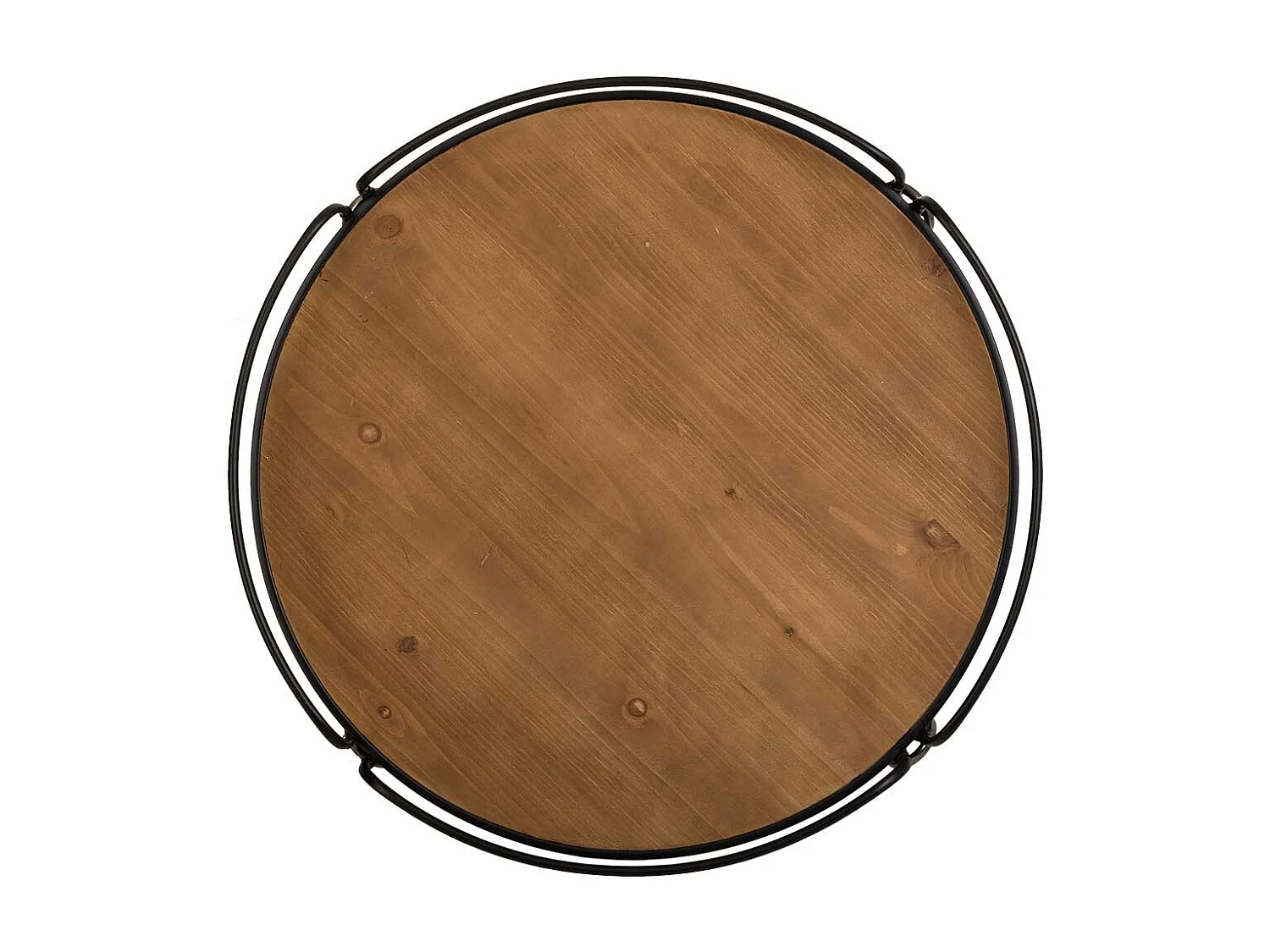 Couchtisch aus schwarzem Holz und Metall 78x78x53h cm