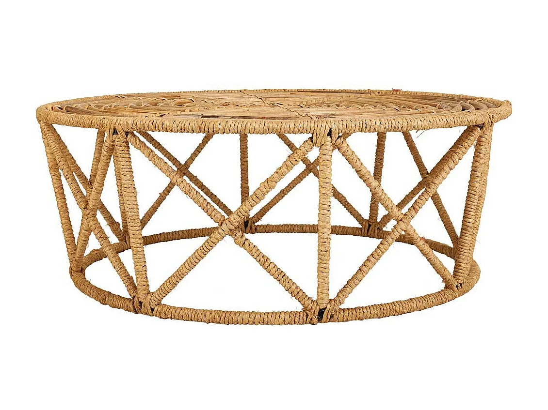 Table basse en canne à sucre 80x80x45h