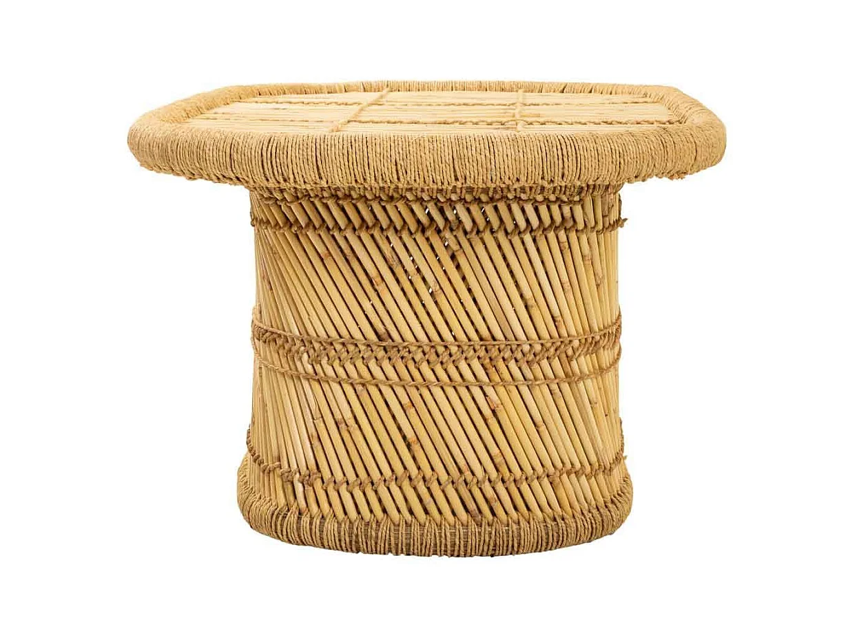 Table d'appoint en bambou marron 102x65x45h