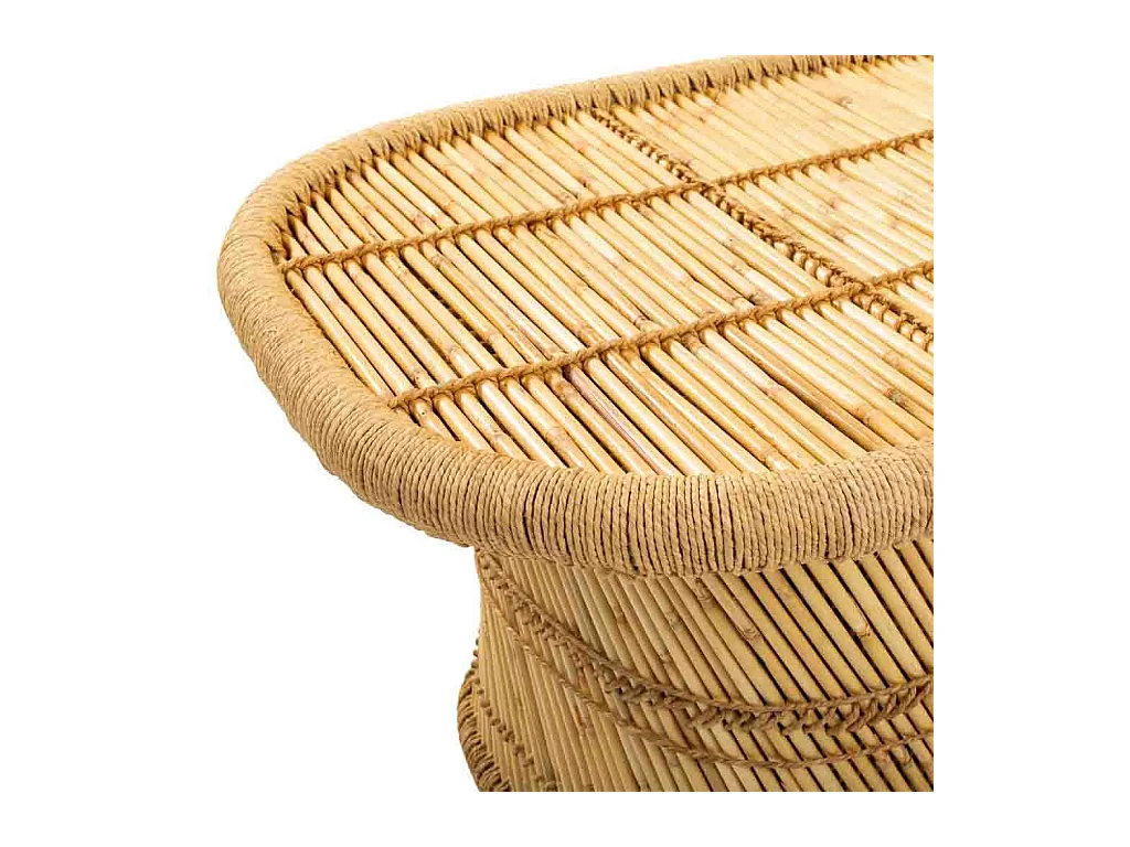 Table d'appoint en bambou marron 102x65x45h