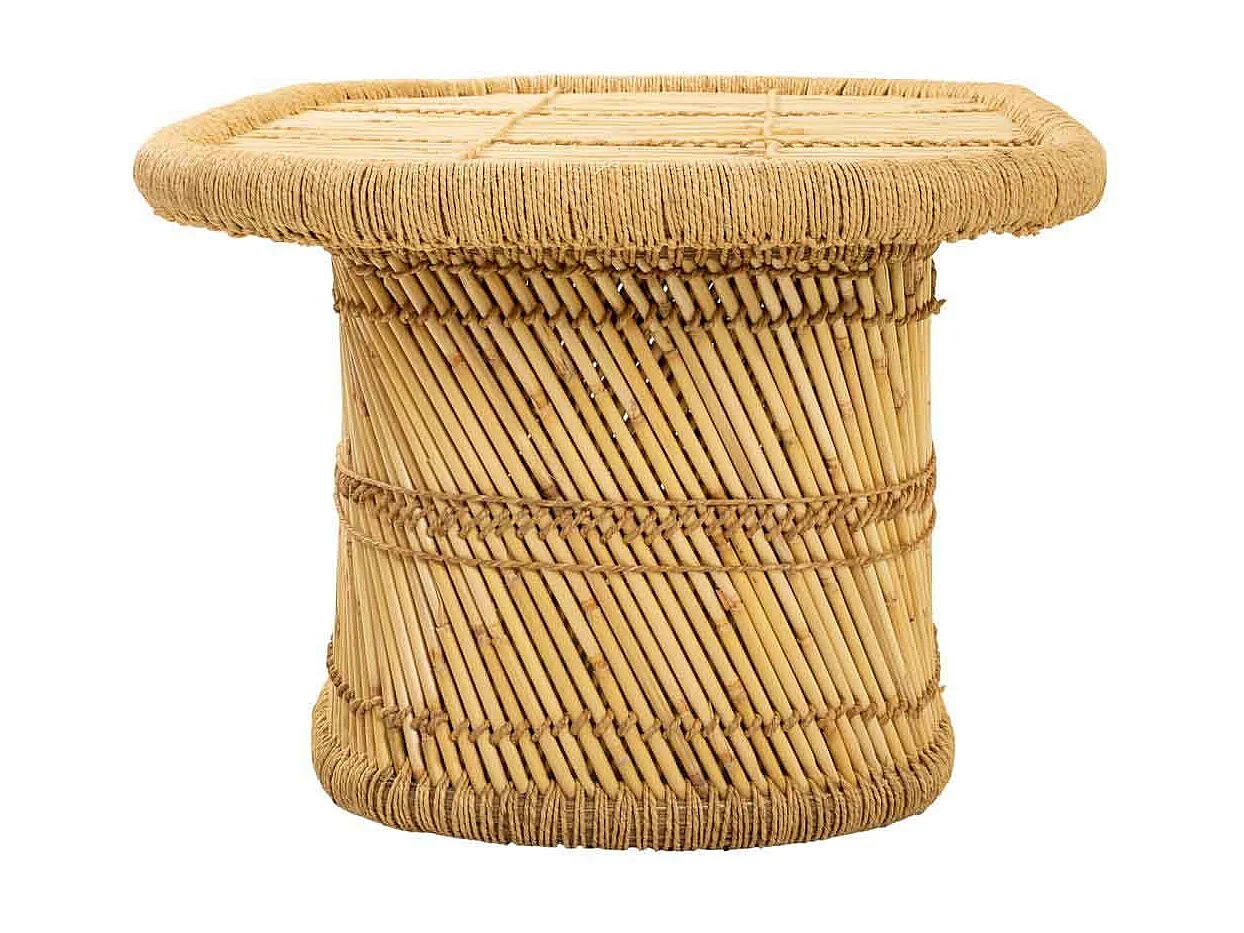 Table d'appoint en bambou marron 102x65x45h