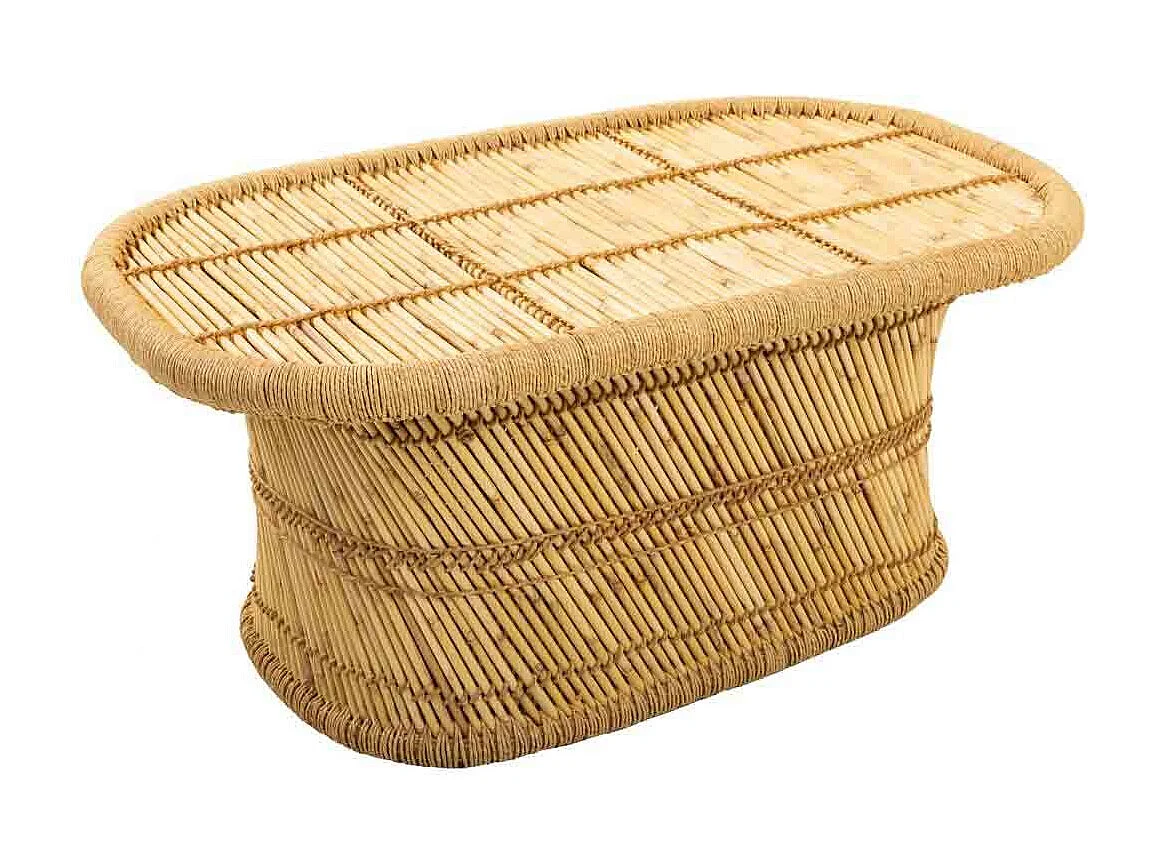 Table d'appoint en bambou marron 102x65x45h