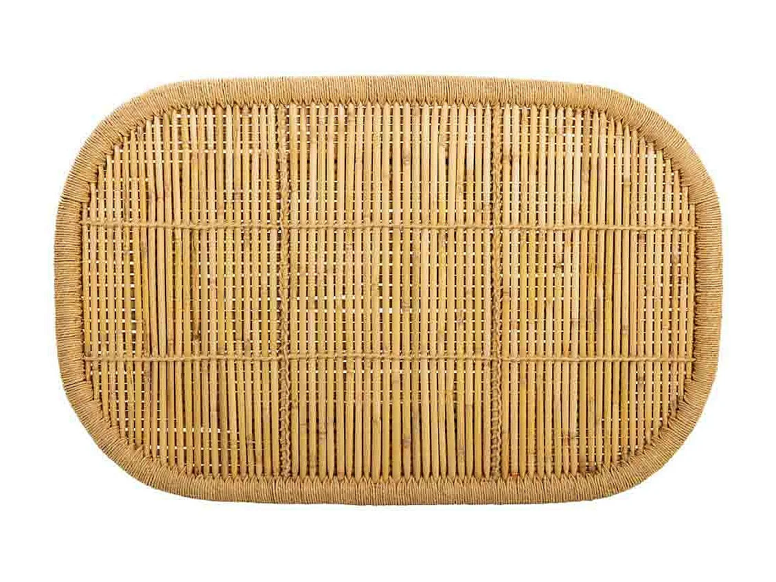 Table d'appoint en bambou marron 102x65x45h