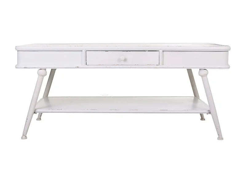 Tavolino in metallo bianco 120x60x53h