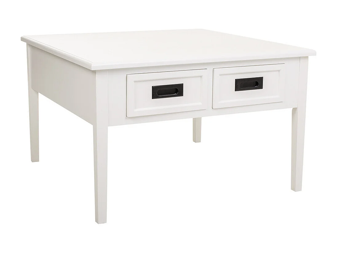 Weißer Couchtisch aus Holz 80x80x50h cm