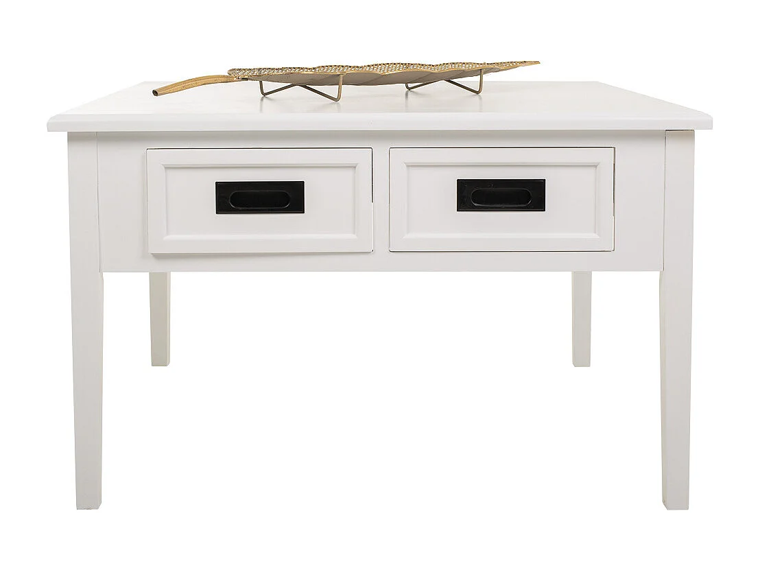 Weißer Couchtisch aus Holz 80x80x50h cm