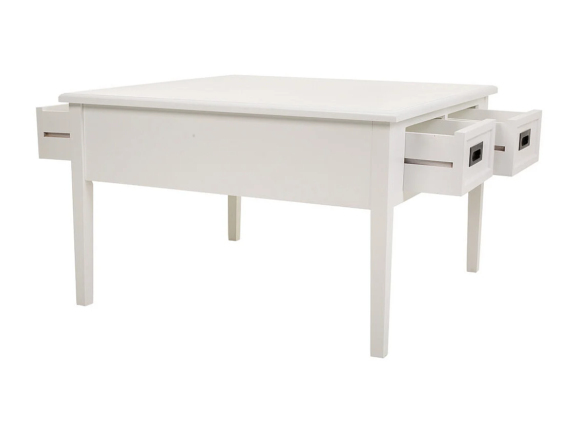 Weißer Couchtisch aus Holz 80x80x50h cm