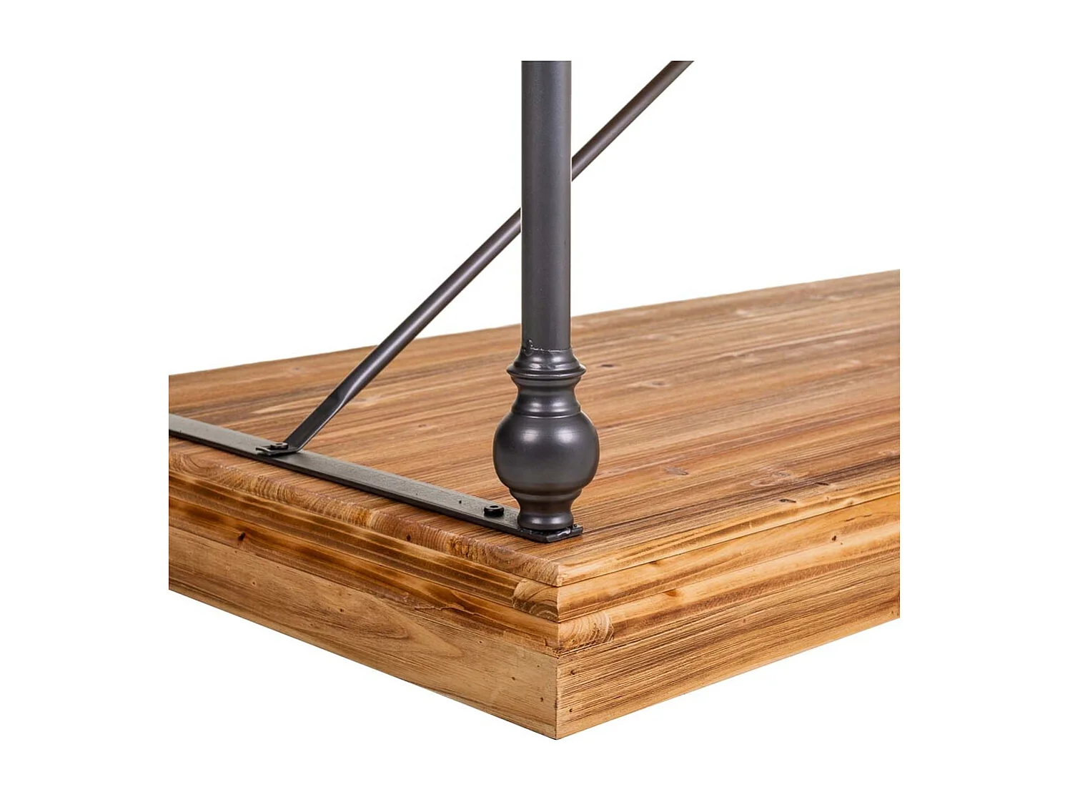 Table basse en métal et bois marron 122x60x50h