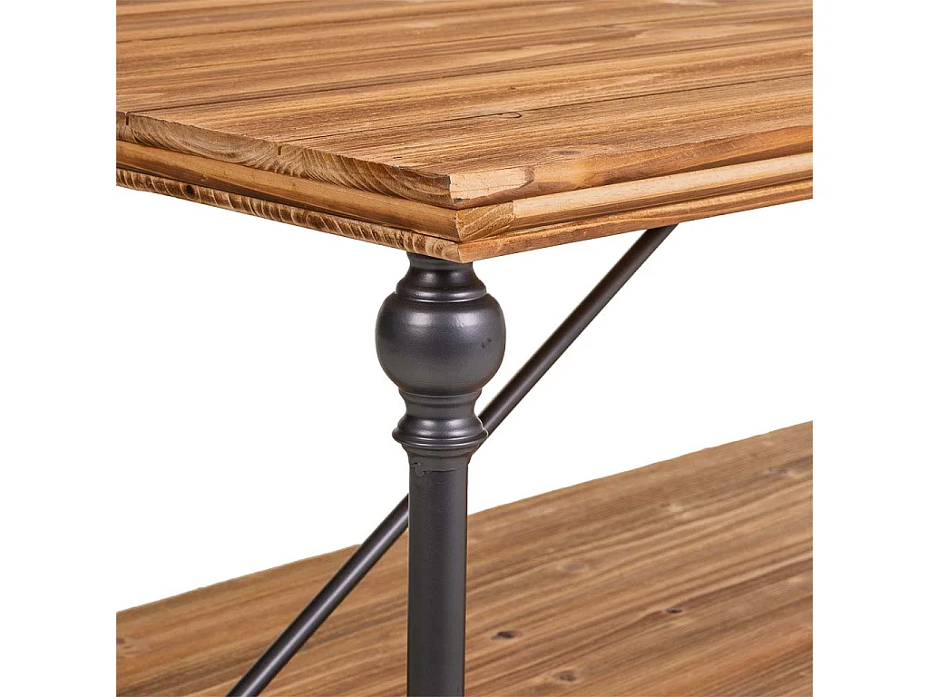 Table basse en métal et bois marron 122x60x50h