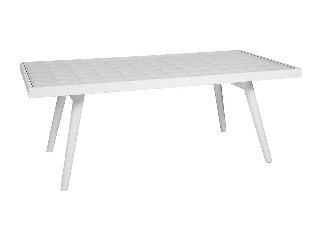Weiß lackierter Holzbeistelltisch 125x65x48h cm