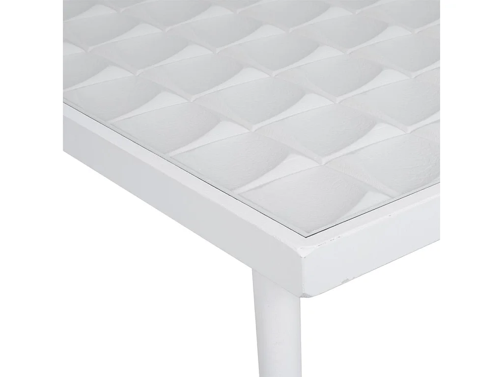 Weiß lackierter Holzbeistelltisch 125x65x48h cm