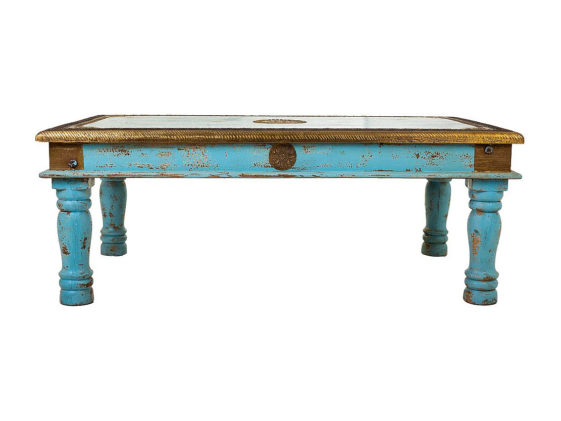 Blauer Couchtisch aus Holz 120x75x45h cm