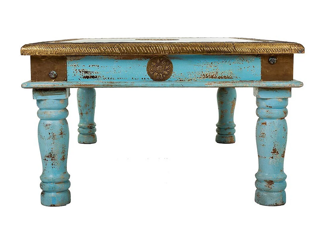 Blauer Couchtisch aus Holz 120x75x45h cm