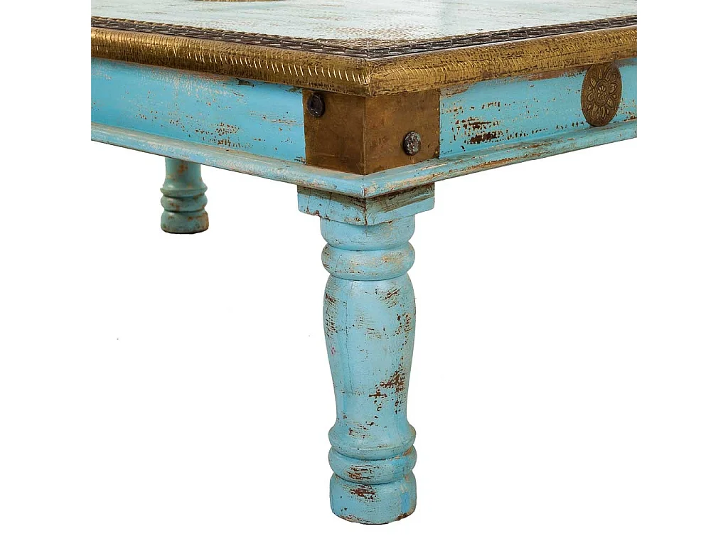 Blauer Couchtisch aus Holz 120x75x45h cm