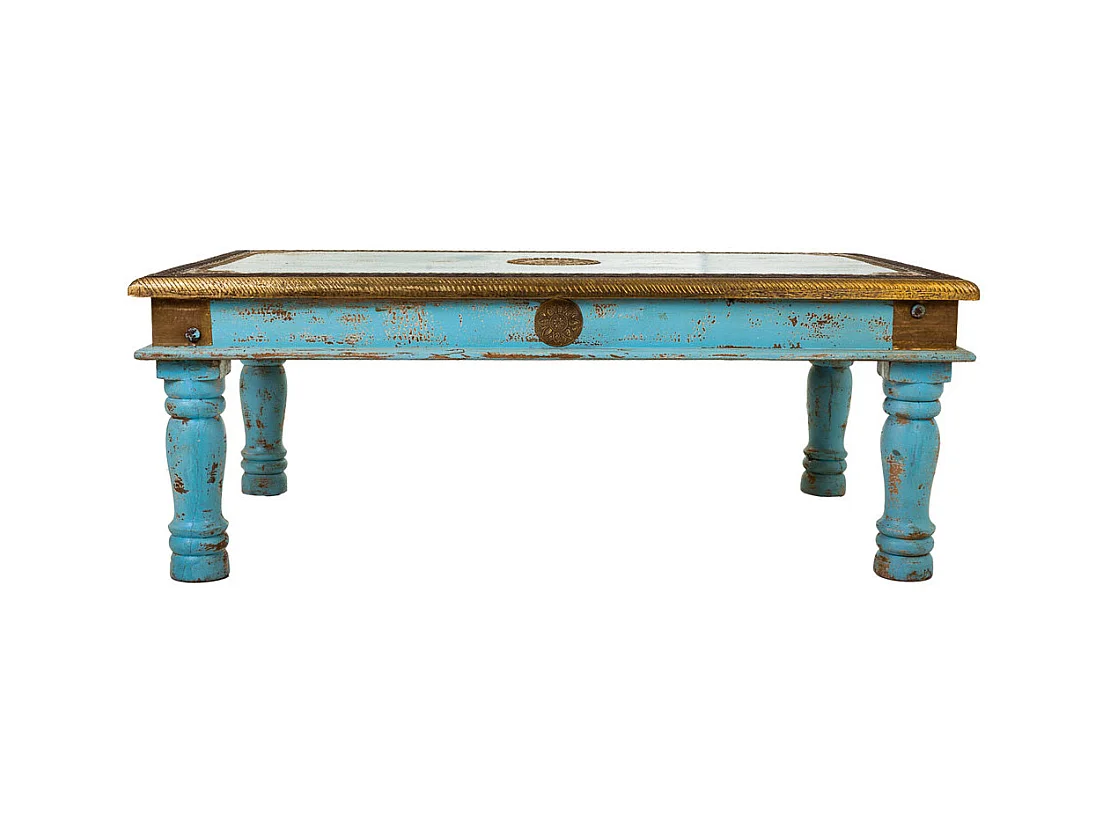 Table basse en bois bleu 120x75x45h