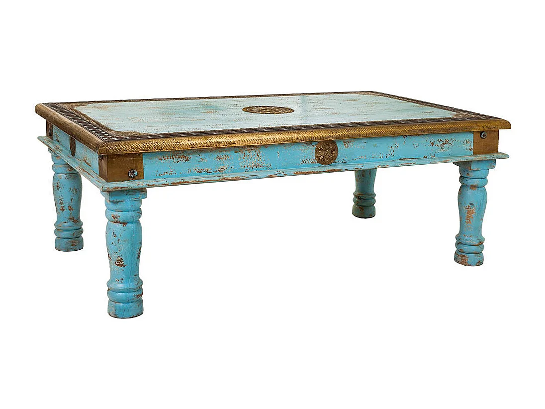 Tavolino in legno blu 120x75x45h