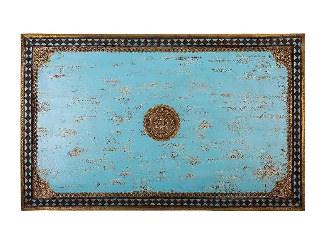 Tavolino in legno blu 120x75x45h