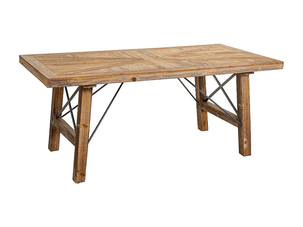 Brauner Couchtisch aus Holz und Metall 120x60x50h cm