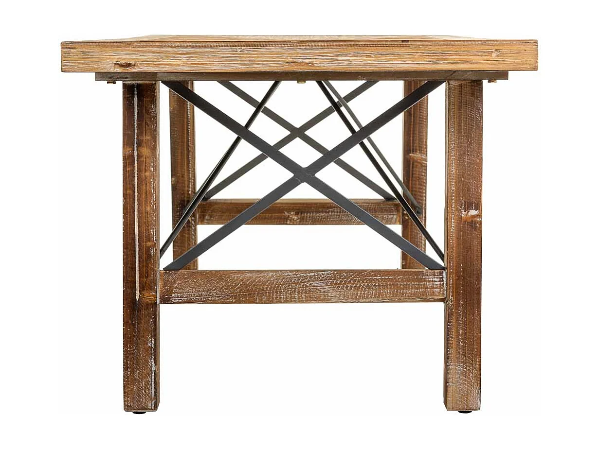 Brauner Couchtisch aus Holz und Metall 120x60x50h cm