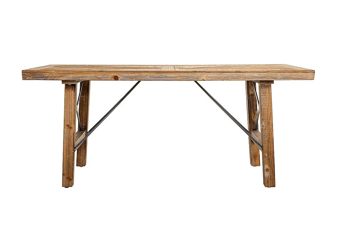 Brauner Couchtisch aus Holz und Metall 120x60x50h cm