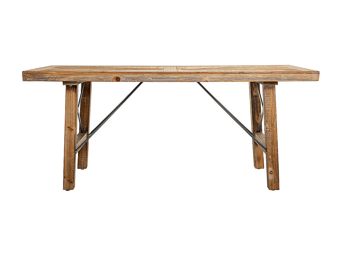 Brauner Couchtisch aus Holz und Metall 120x60x50h cm