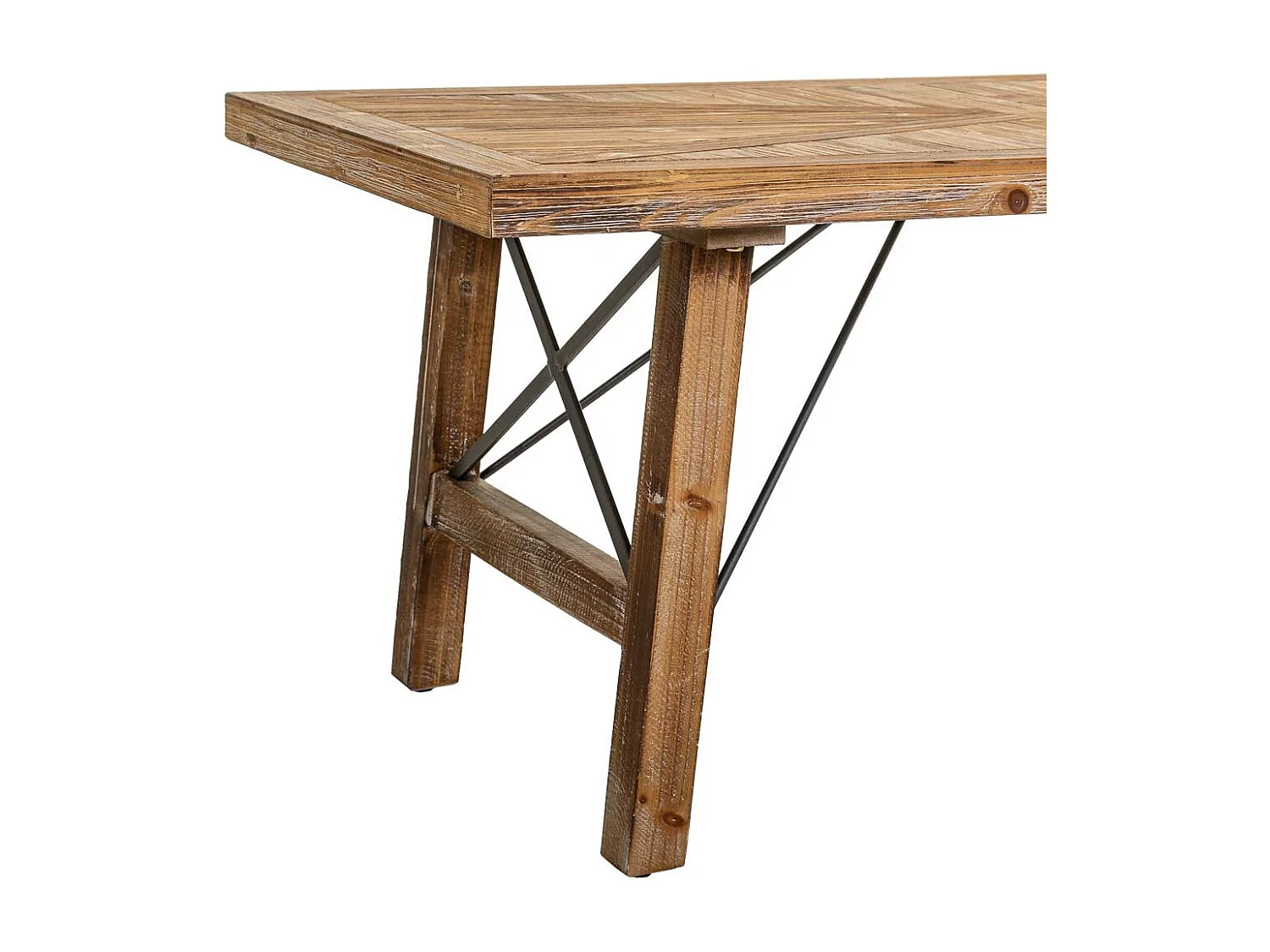 Brauner Couchtisch aus Holz und Metall 120x60x50h cm