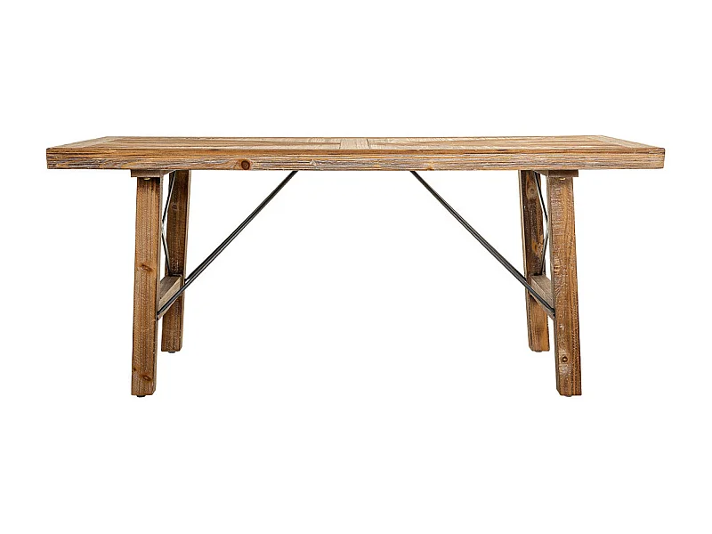 Brauner Couchtisch aus Holz und Metall 120x60x50h cm