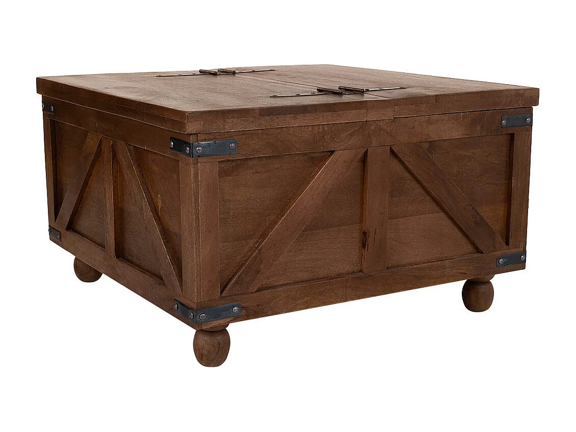 Brauner Couchtisch aus Holz, 76x76x45h cm