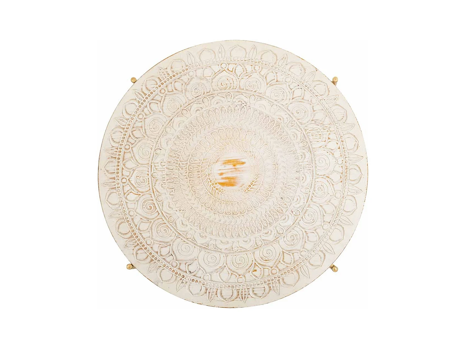 Couchtisch aus weißem Holz und Metall, 80x80x36h cm