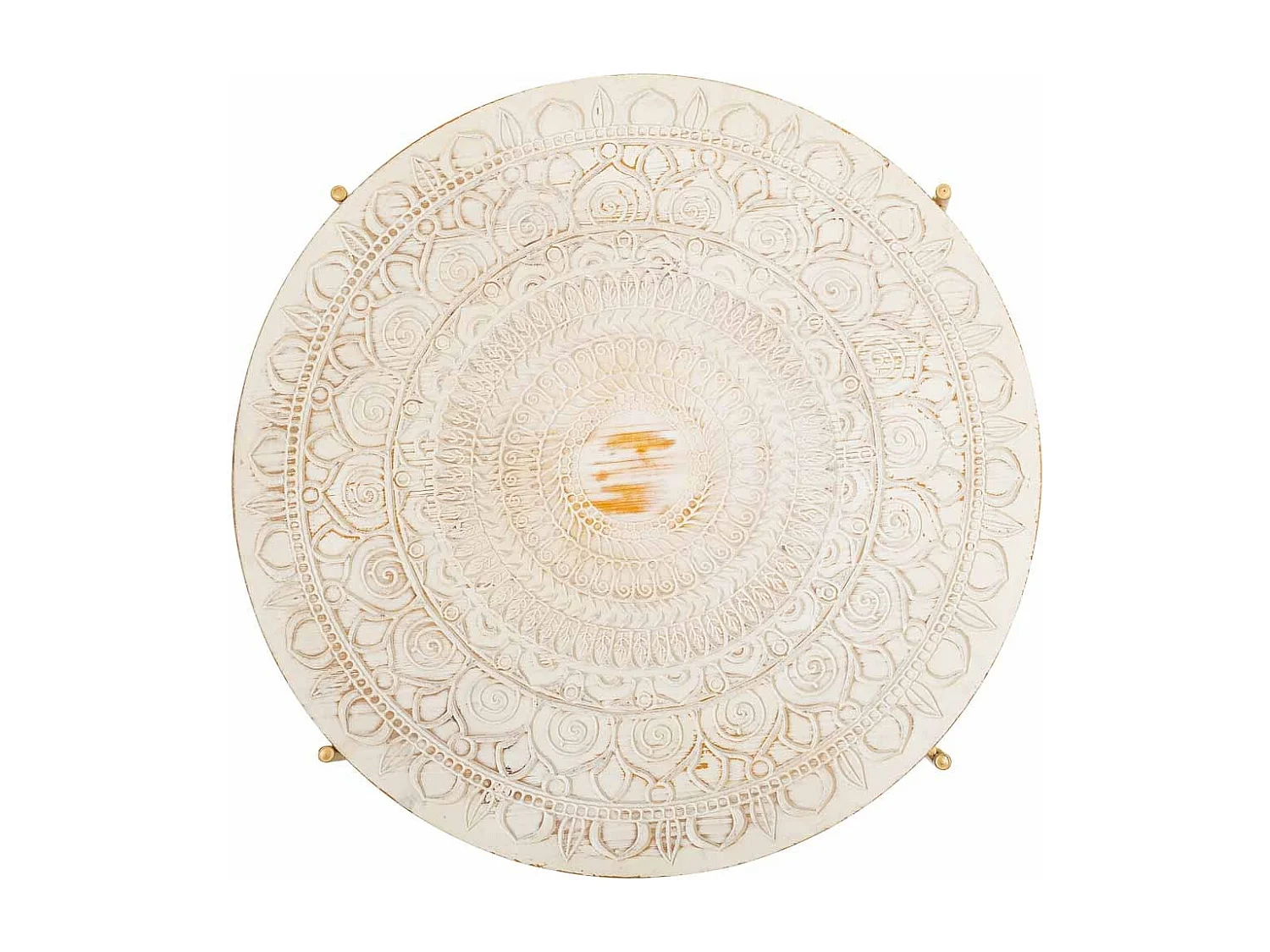 Tavolino in legno bianco e metallo 80x80x36h