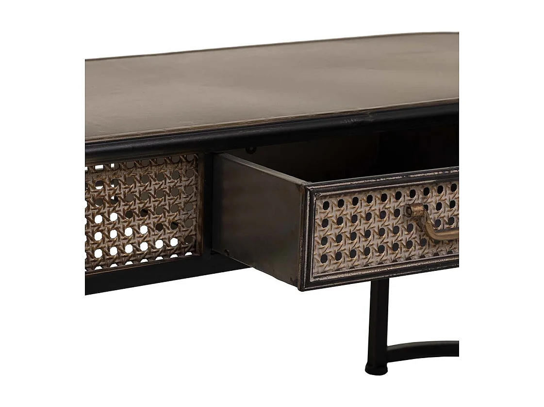 Mesa lateral de metal marrom 110x42x45