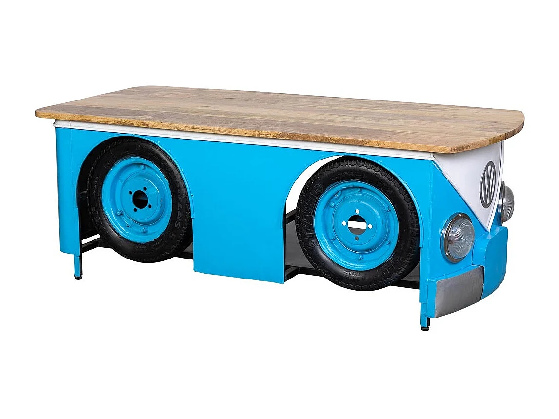 Mesa de centro de metal azul van 130x60x46