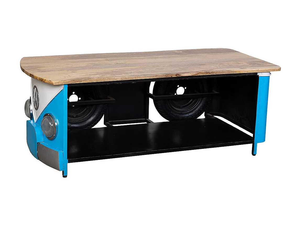 Mesa de centro de metal azul van 130x60x46