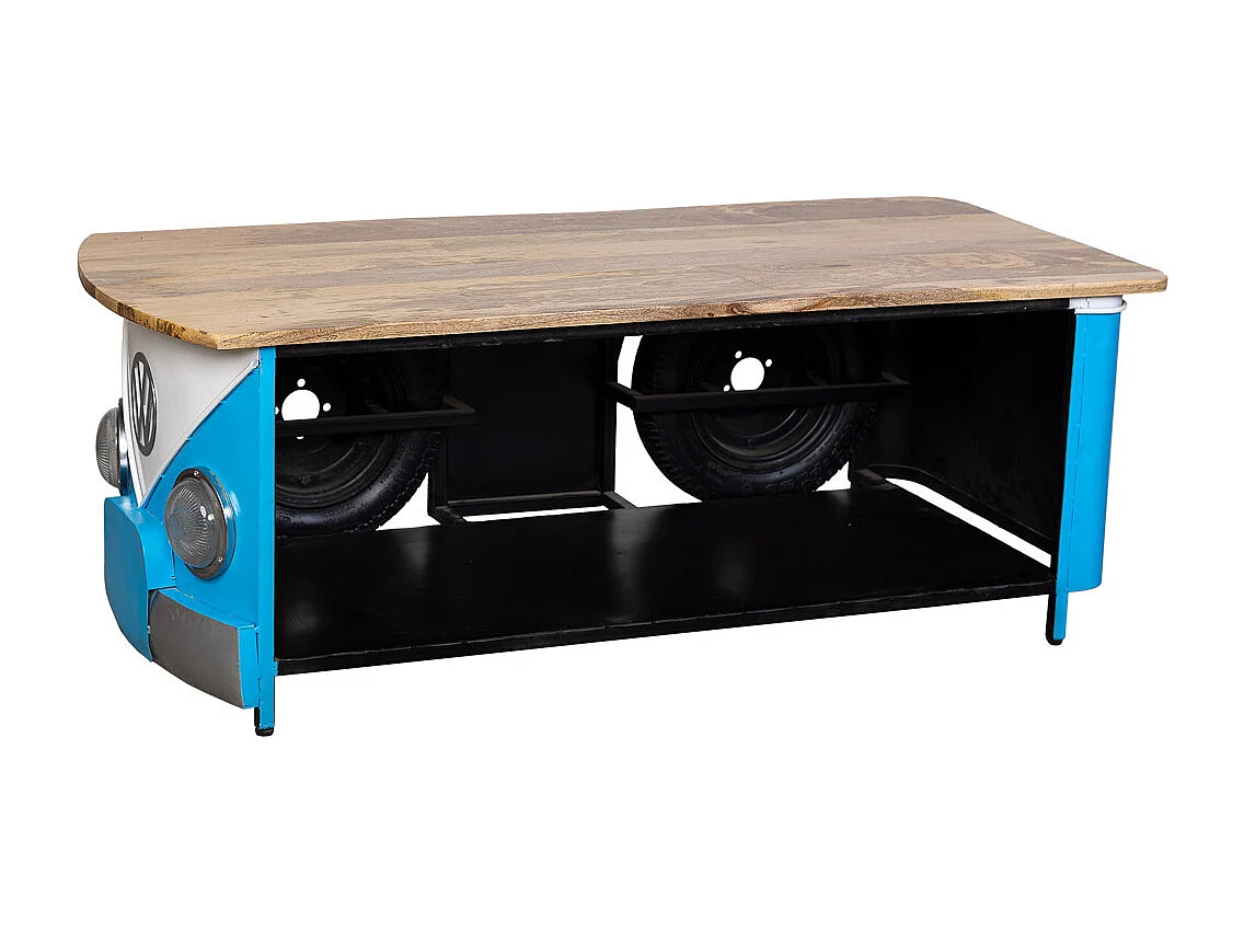 Mesa de centro de metal azul van 130x60x46