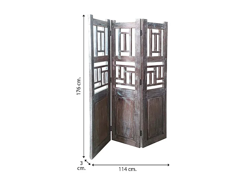 Biombo madeira marrom114x3x176