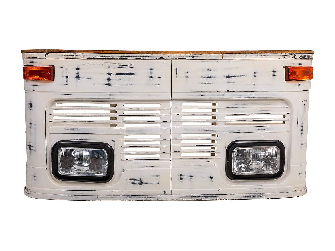 Bureau en bois et métal laqué blanc 155x65x75h