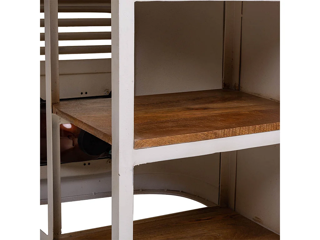 Scrivania in legno laccato bianco e metallo 155x65x75h