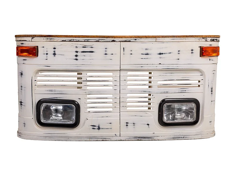 Scrivania in legno laccato bianco e metallo 155x65x75h