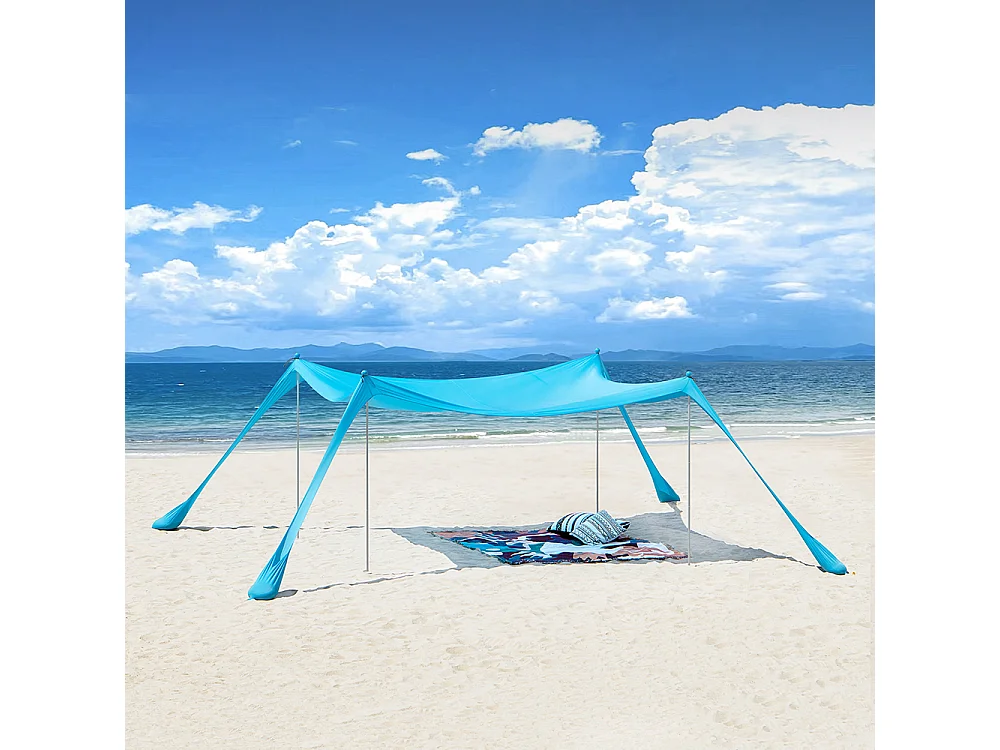 Tienda de Playa Lycra Carpas para Playa con Anclas de Bolsa de Arena para Picnic en la Playa Pesca Camping 400 x 400 x 200 cm OZT02-HB SoBuy ES