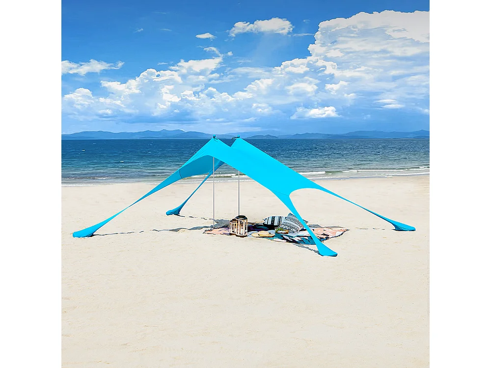 Tienda de Playa Lycra Carpas para Playa con Anclas de Bolsa de Arena para Picnic en la Playa Pesca Camping 300 x 300 x 200 cm OZT01-HB SoBuy ES
