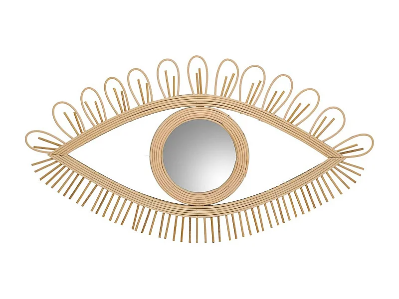 Specchio in rattan marrone 66x35x1,5h