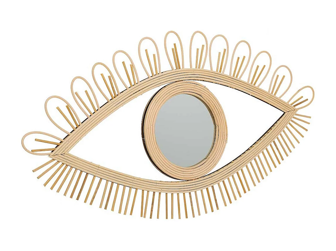 Espelho de vime marrom 66x35x1,5