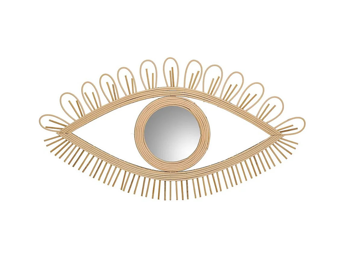 Espejo de ratán marrón 66x35x1.5