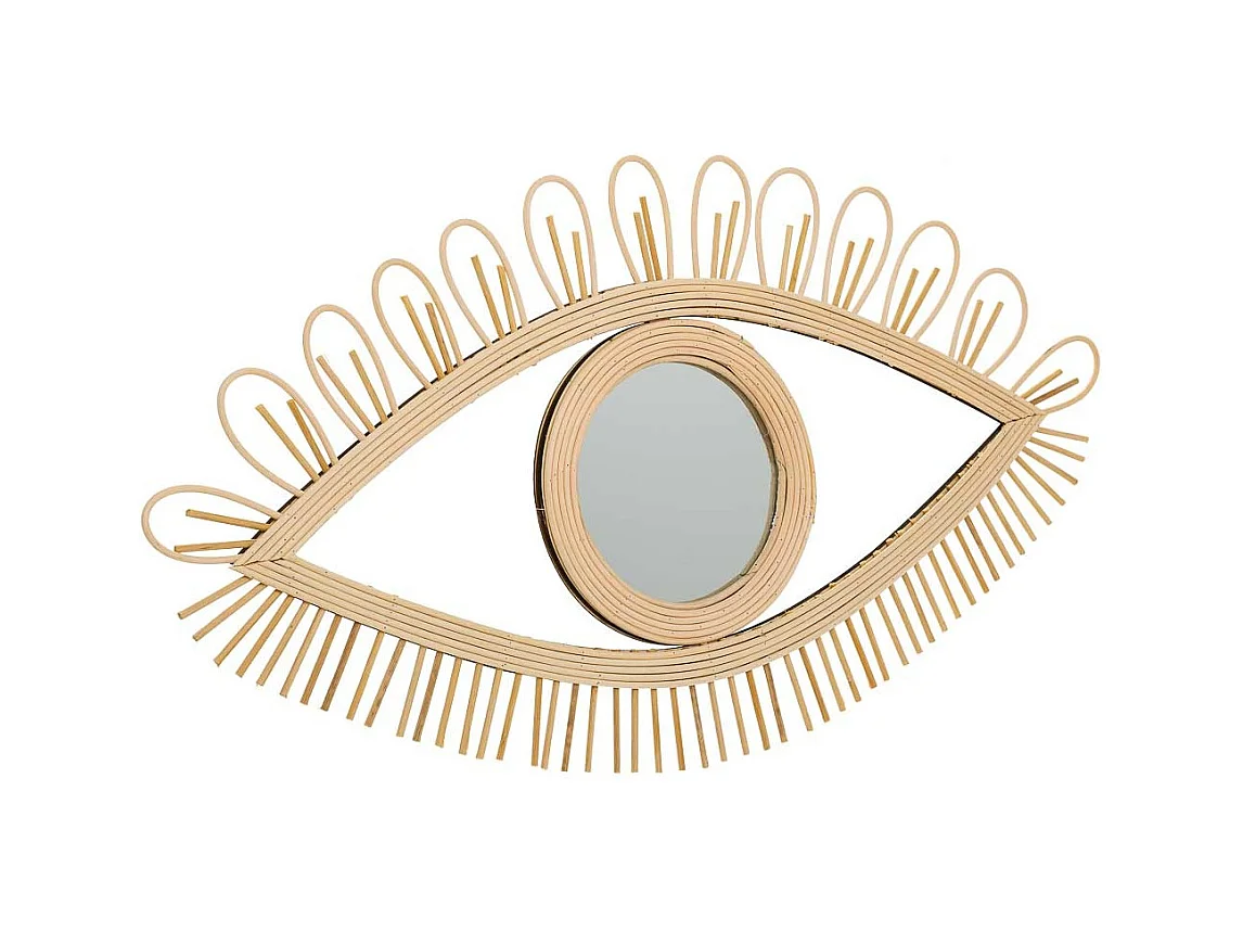 Espejo de ratán marrón 66x35x1.5