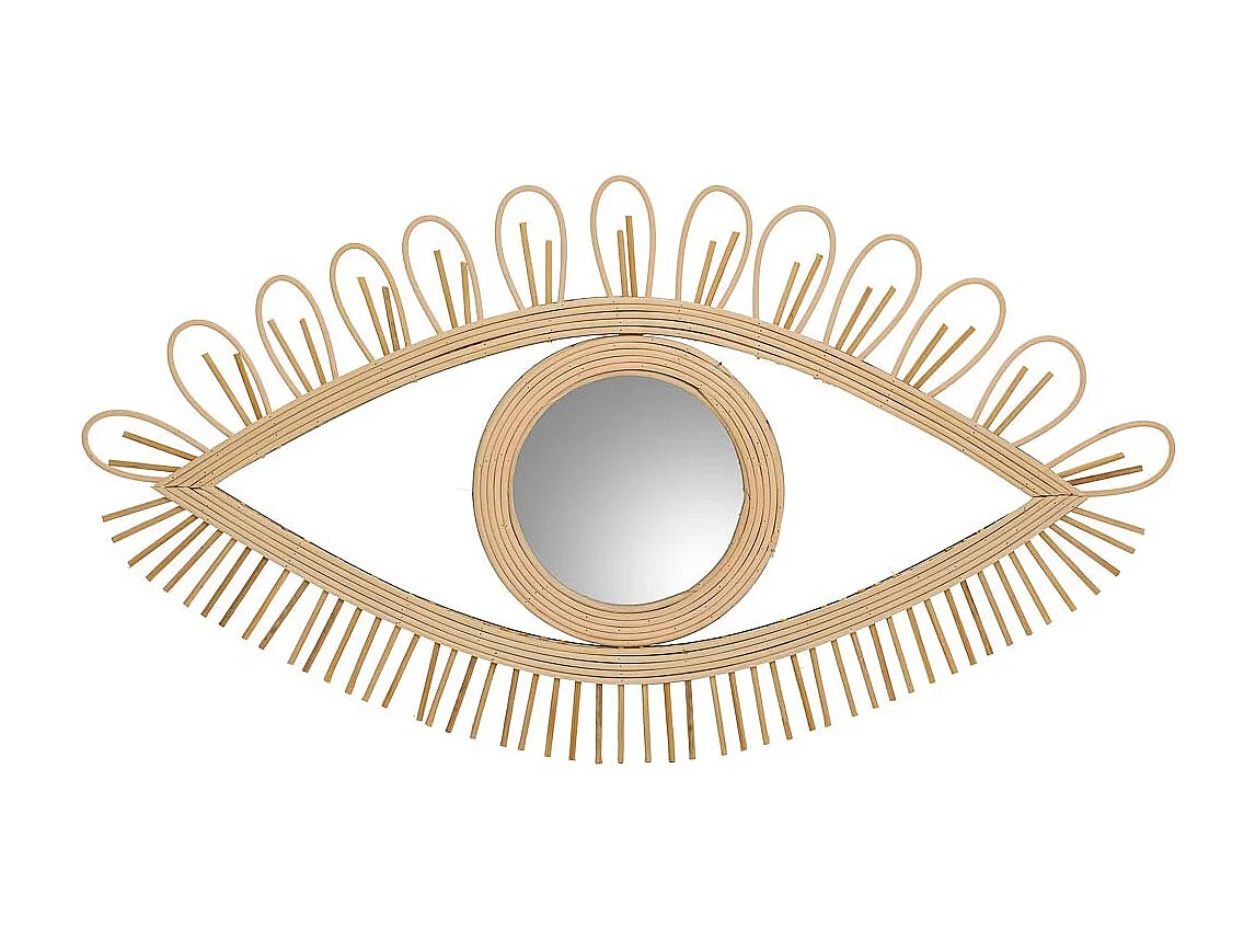 Espejo de ratán marrón 66x35x1.5