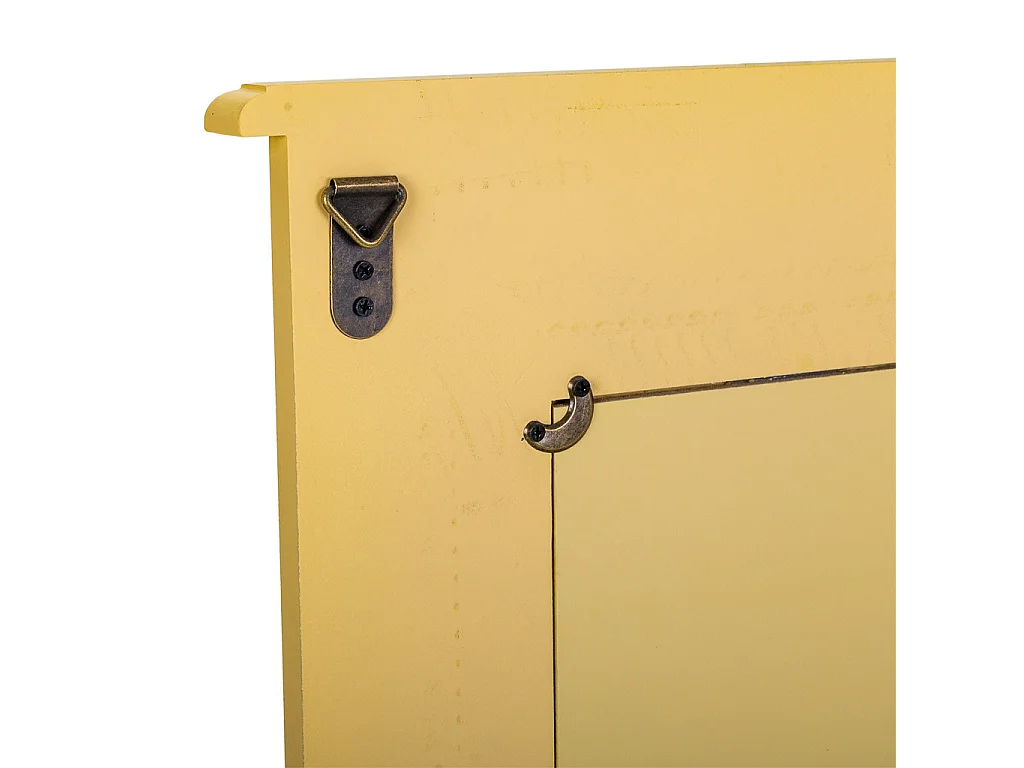 Gelber Holzspiegel 70x03x90h cm