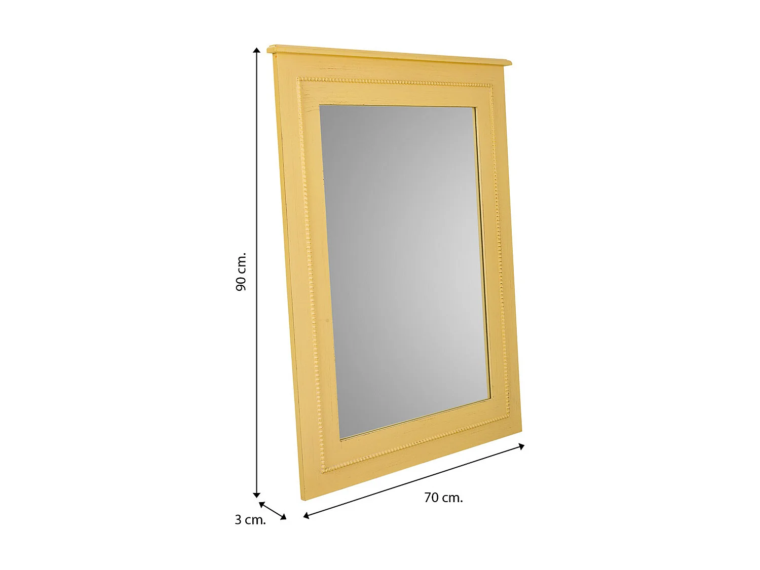 Espejo de madera amarillo 70x03x90