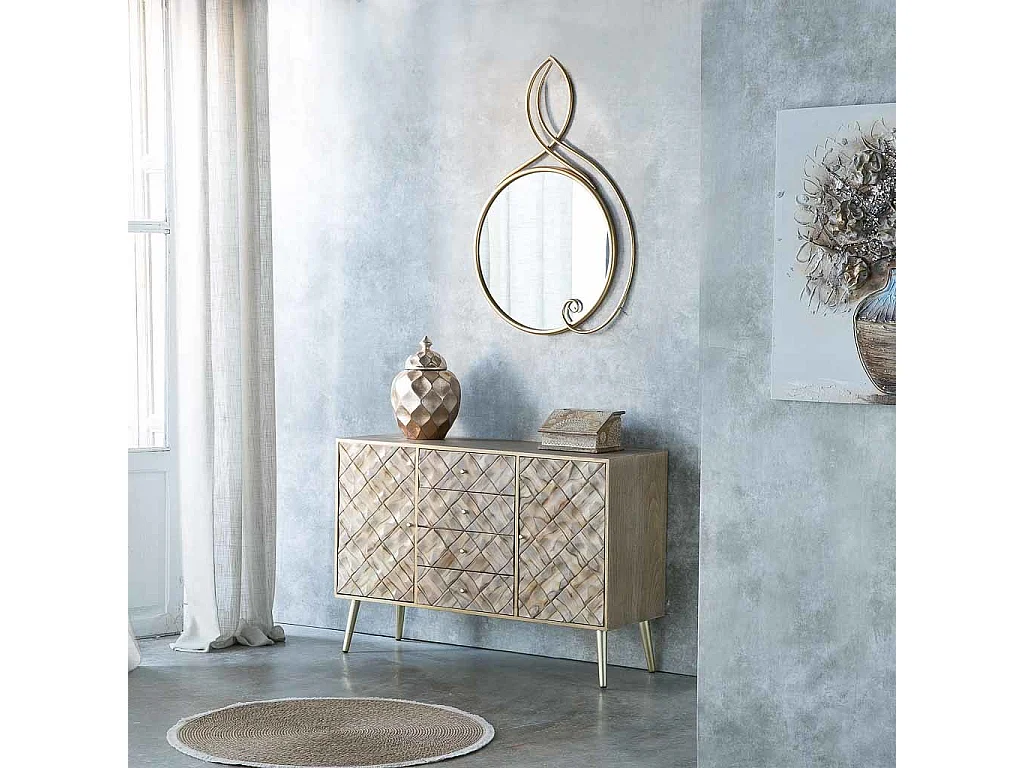 Miroir en métal doré 68x101x4,5h