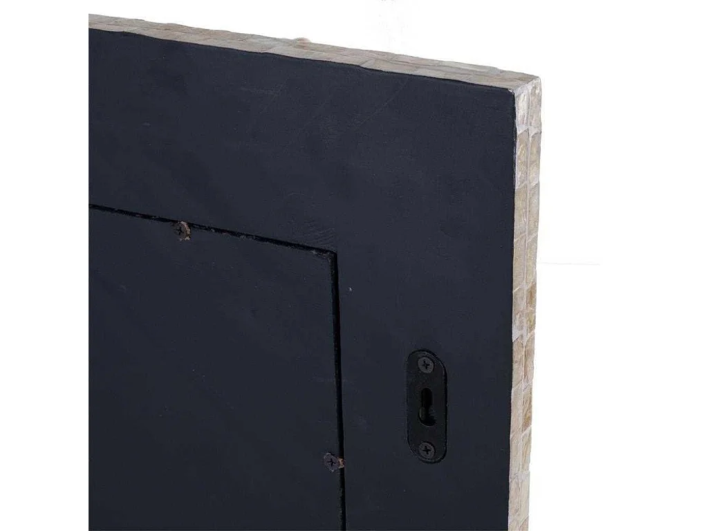 Miroir rectangulaire en bois avec finition en capiz noir 100x70x03h